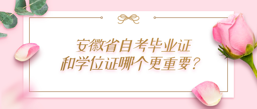 安徽省自考毕业证和学位证哪个更重要？