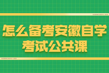 怎么备考安徽自学考试公共课